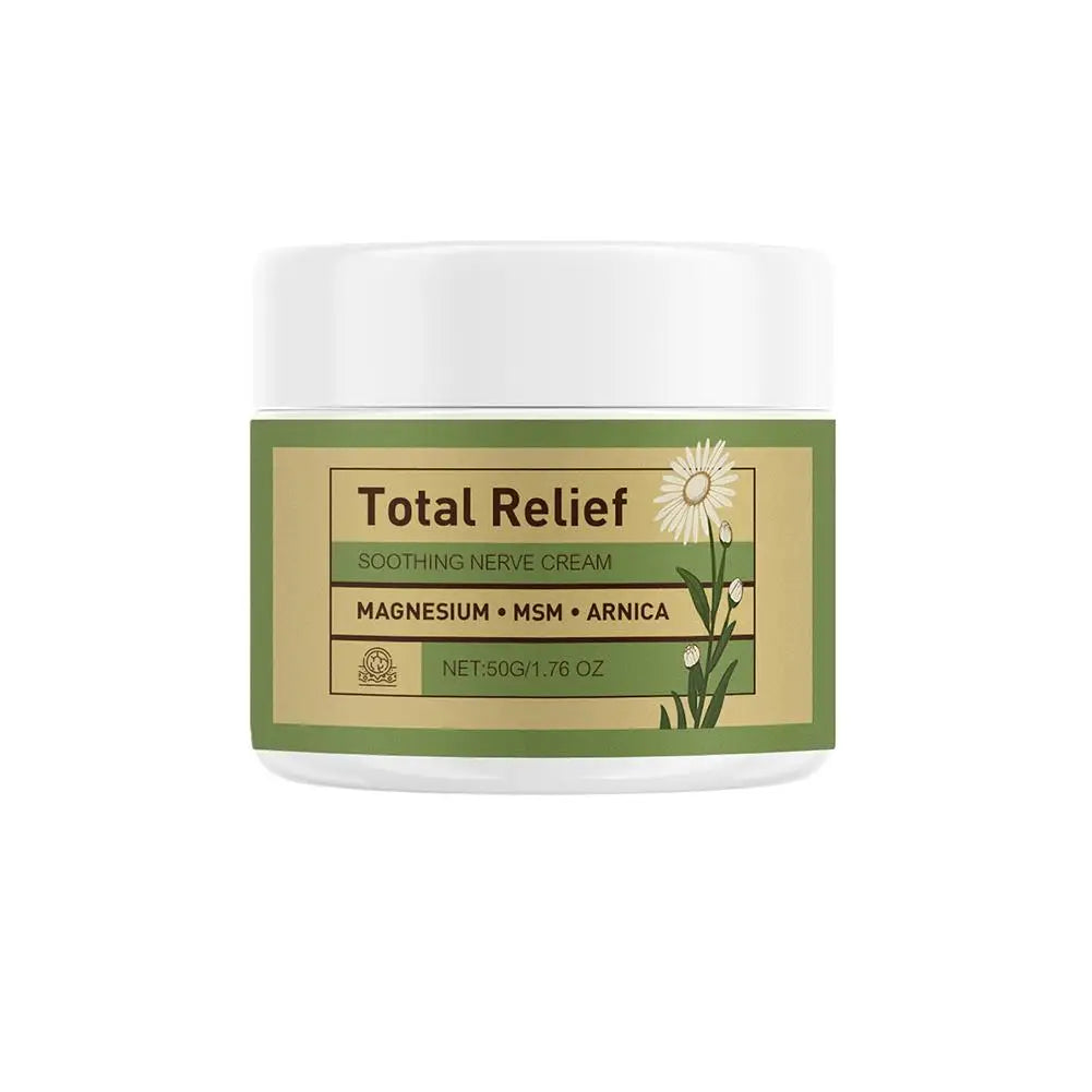 Total Relief Soothing Nerve Cream - 50g Magnesium MSM Arnica Body Butter, Gentle Plant-Based Moisturizer for Daily Skin Care
