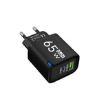 65W 2 In 1 USB Type C Fast Charging Charger PD High Speed Charge For iPhone Xiaomi Huawei Samsung Oneplus Mobile Phone Adapter