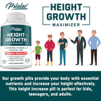 Natural Height Growth Maximizer for Kids, Teens and Adults Zinc and Calcium Increase Peak Height Supplement Bone Strength