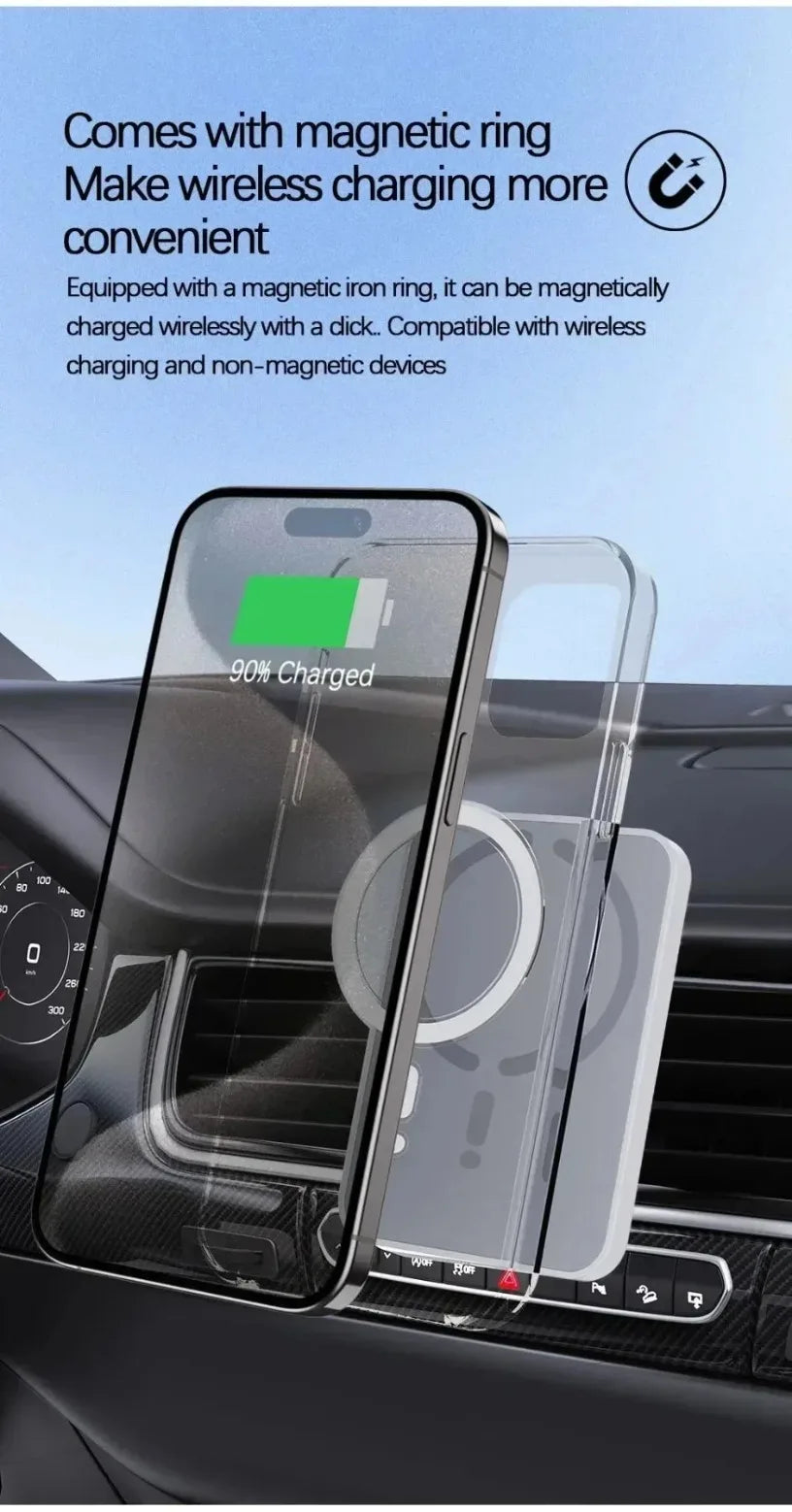 30W Magnetic Car Wireless Chargers Air Vent Clip Phone Holder for iPhone16 15 14 13 12 Pro Max Macsafe Car Charger Fast Charging