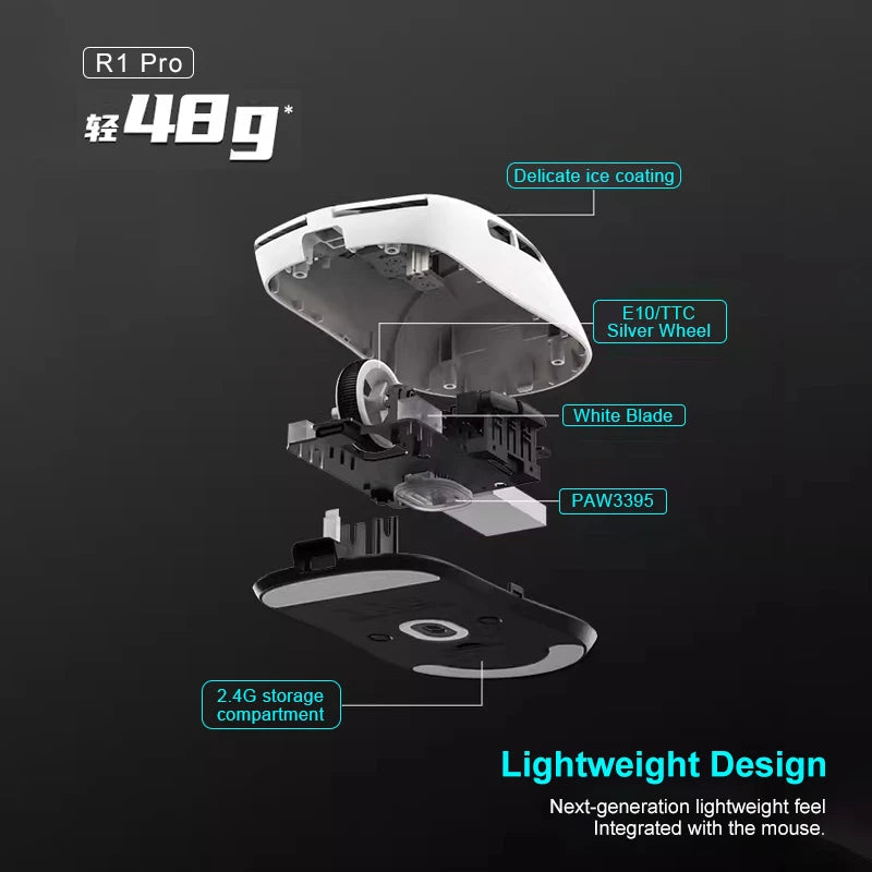 ATK VXE Dragonfly R1 Pro MAX Esports Wireless Gaming Mouse Rechargeable PAW3395 R1 Pro  Lightweight Custom FPS Mouse For CSGO
