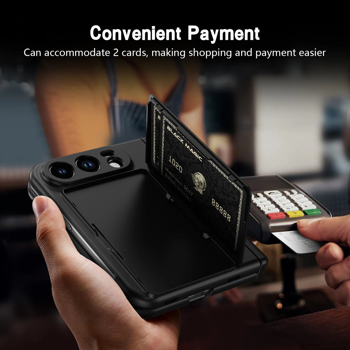 Card Holder Wallet Case For Apple iPhone Duo Kickstand Pen Slot Glass Screen Protector Hinge Shockproof Protective Phone Cover