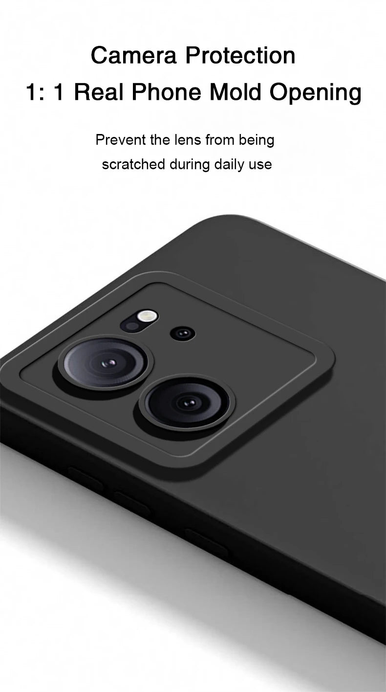 Durable Matte Angel Eyes Case for Xiaomi 13T 13 T Pro Shockproof Soft Square Liquid Silicone Original Mi13T 13TPro 5G Back Cover