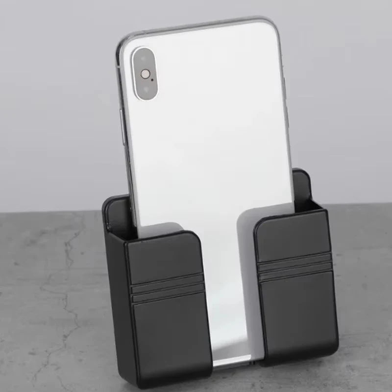 Wall Mounted Phone Charging Holder and Remote Control Organizer