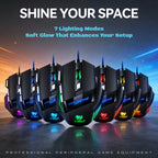 Wired Gaming Mouse 7 Buttons RGB Backlit Mouse Fire Button 2400 DPI Adjustable Ergonomic Optical Mouse for PC Laptop Gamer Professional