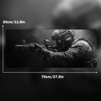 Large Mouse Pad Tactical Soldier Design Non-Slip XXL Desk Pad Gaming Accessories Stitched Edges for Home and Game for FPS Gamer