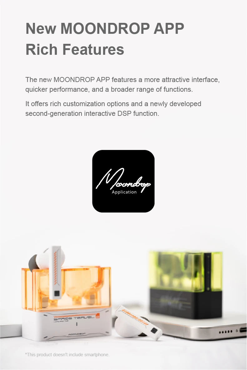 MOONDROP Space Travel 2 TWS Wireless Earbuds Bluetooth 6.0 ANC HiFi Low Latency Game Mode