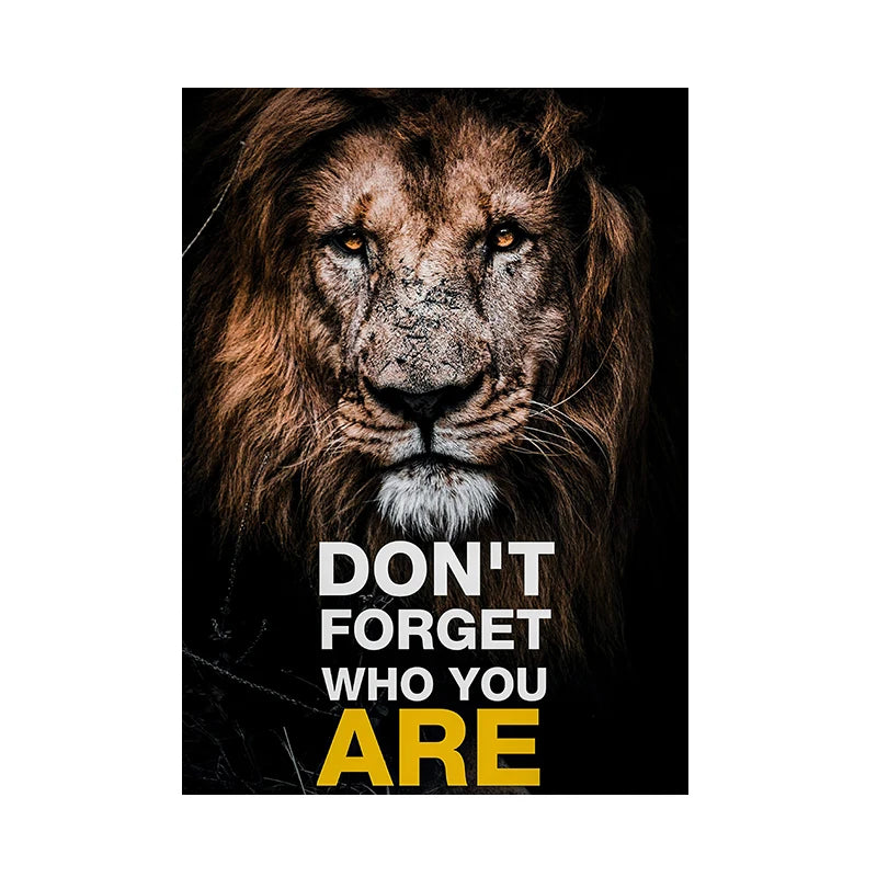 Wild Lion Animal Poster Motivational Quotes Canvas Painting Lion Posters Prints Wall Art Canvas Pictures Living Room Home Decor