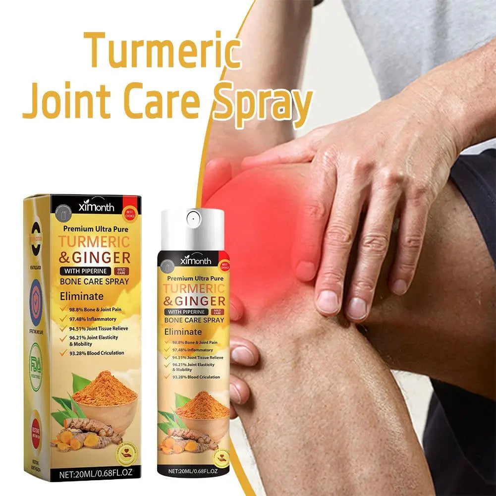 Ximonth Turmeric Ginger Joint Care Spray Natural Piperine Body Massage Mist Moisturizing External Skin Care Spray Nourish Joint