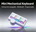 RGB Backlit Wired Mini Gaming Keyboard Hot-Swappable Portable Multi-Combination/Multimedia Game Office Custom Shortcut Keyboard