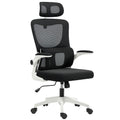 360° swivel desk chair with adjustable headrest and lumbar support – black, seat height adjustable
