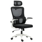 360° swivel desk chair with adjustable headrest and lumbar support – black, seat height adjustable