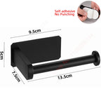 Adhesive Toilet Roll Paper Holder Organizer Wall Mount Storage Stand Kitchen Bathroom No Drill Tissue Towel Dispenser Stainless