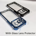 Luxury Buffer Impact Shockproof Plating Transparent Phone Case For iPhone 18 17 16 15 14 13 12 11 Pro Max 16Plus Air Clear Cover