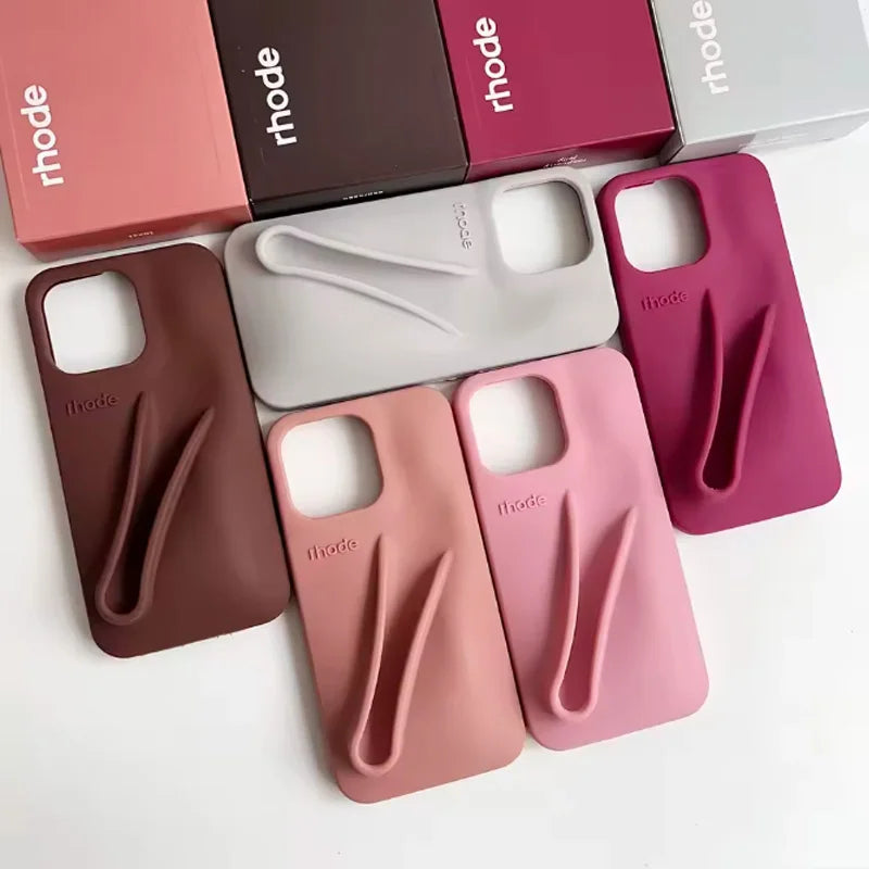Hot‑Trend Rhode Lip Gloss Holder Cover for iPhone 11‑17, Anti‑Drop 3D Design Thick Silicone Single Shell Phone Accessory