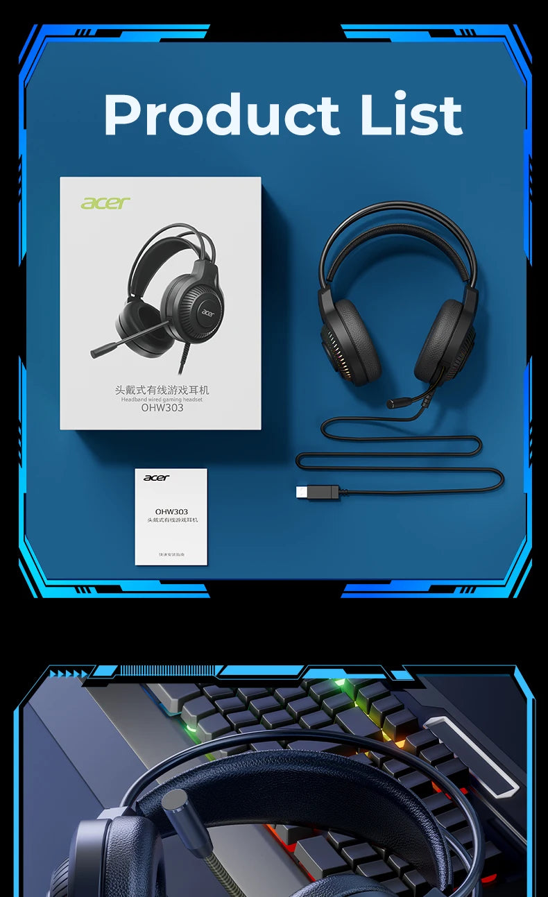 RGB Cool Lighting Wired Earphones Low Latency Headphones with Mic Breathable Comfortable Earbuds Surround Sound Effects for Game