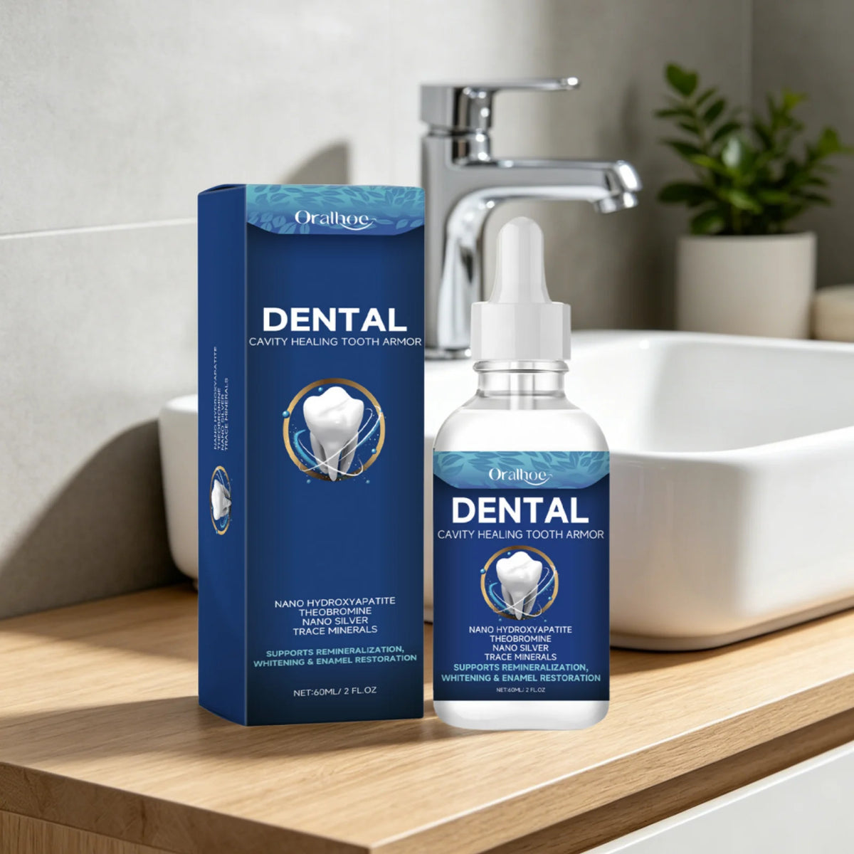 Oralhoe Dental Care Serum Teeth Whitening Cavity Healing Enamel Restoration Remineralization Stain Removal Teeth Repair Liquid
