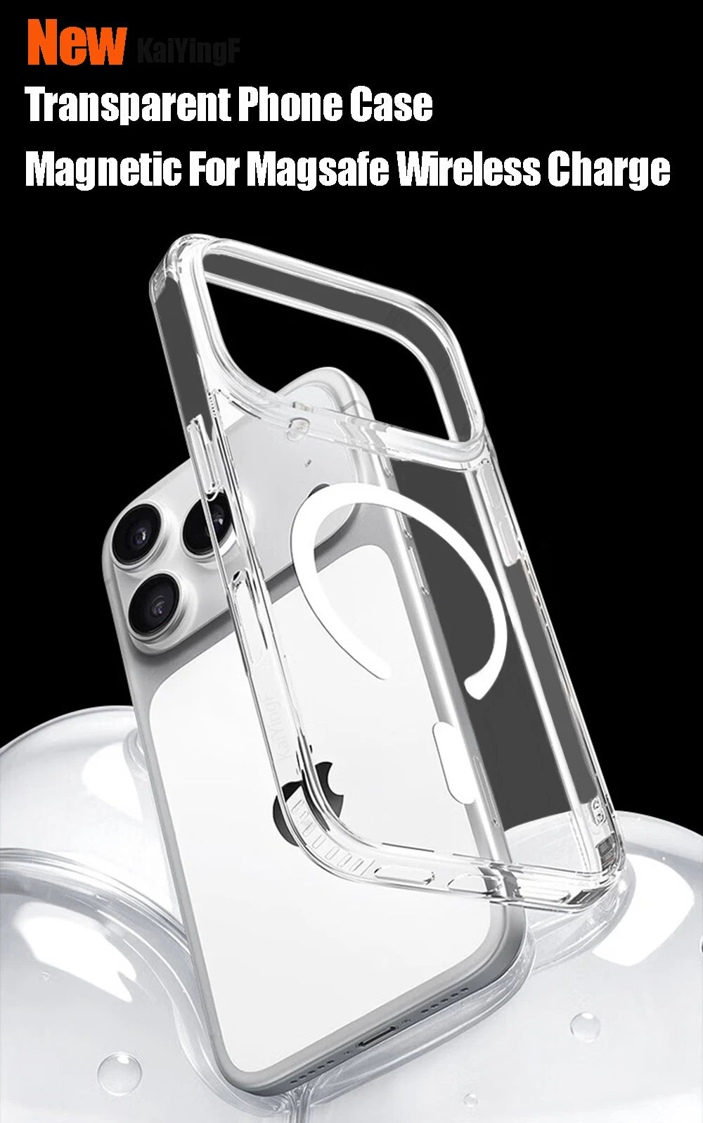 Luxury For Magsafe Transparent Case For iPhone 18 17 16 15 14 13 12 11 Pro Max Mini XR Magnetic Wireless Charge Back Cover Case