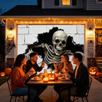 Halloween Garage Door Decorations Large Spooky Thick Fabric Vibrant Halloween Garage Door Banner Cover Decorations for Home Yard