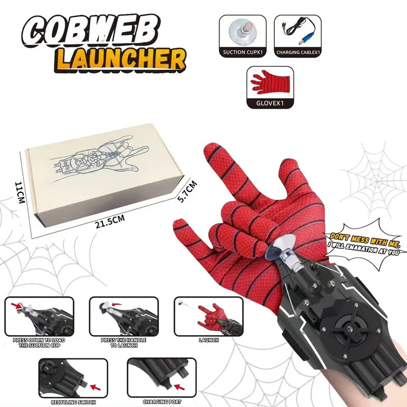 New Spider Cobweb Launcher Toys Silk Web Shooters Cosplay Model Manga Wrist Webshooter Gloves Accessories Props Gift for Fans