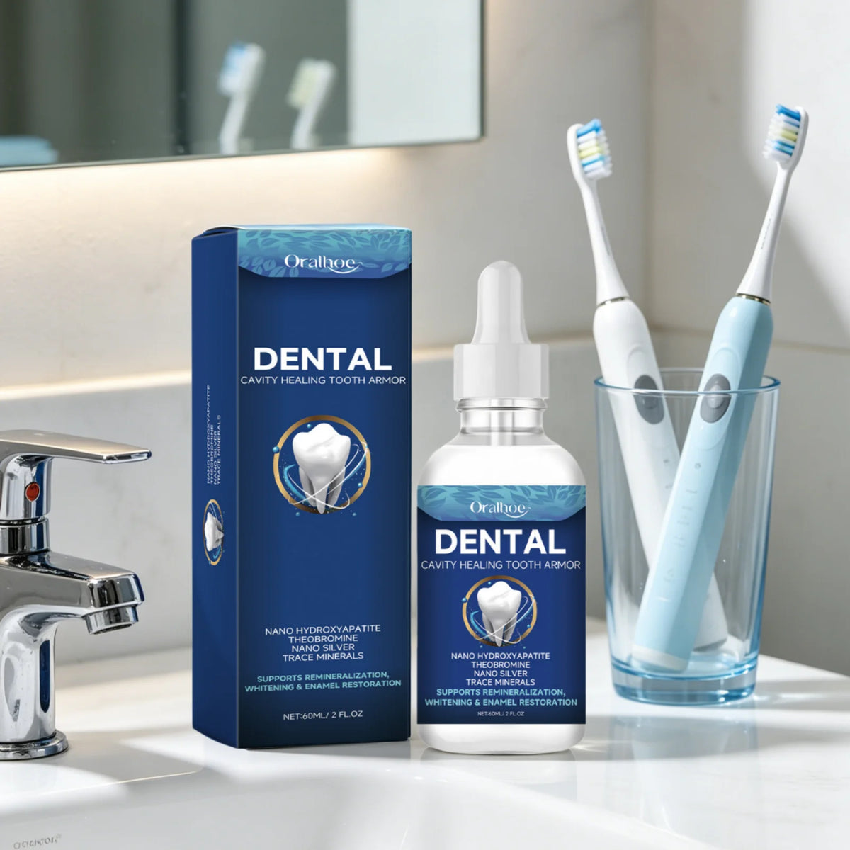 Oralhoe Dental Care Serum Teeth Whitening Cavity Healing Enamel Restoration Remineralization Stain Removal Teeth Repair Liquid