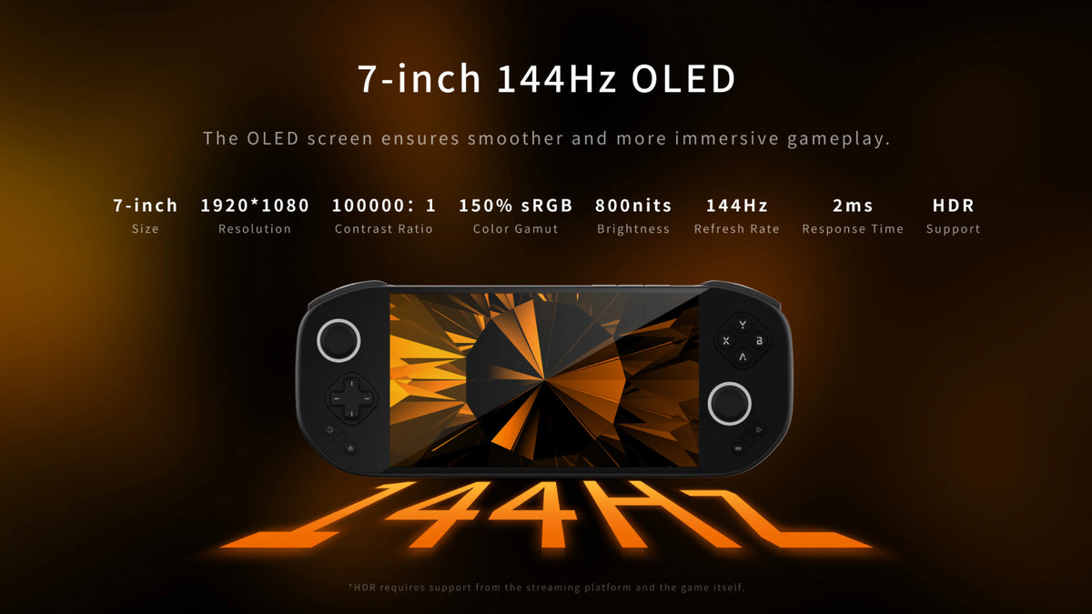 MANGMI POCKET MAX Handheld Game Console 7'' OLED 144Hz Screen Qualcomm SD865 Android 13 System 8000mAh Battery 27W Fast Charging