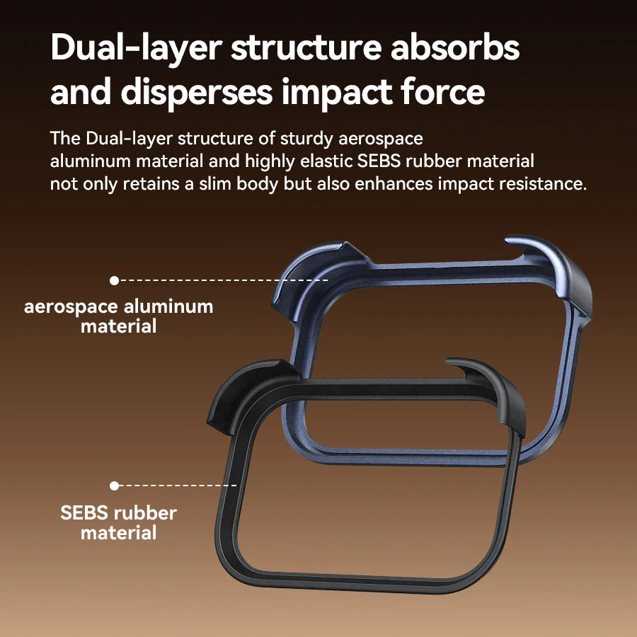 Genuine Aluminum SEBS Rubber Metal Bumper Double-layer ARC Case for IPhone 18 17 Pro Max Air Unique Design High-strength Cover