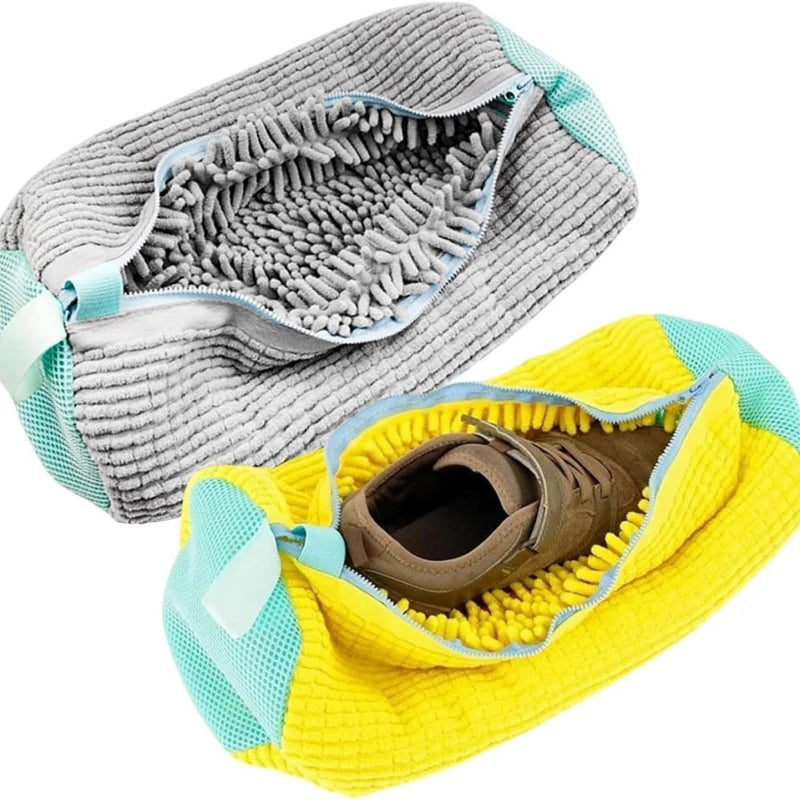 1/2/4PCS Shoe Washing Machine Bag with Liquid Shoe Brush Set Durable Laundry Shoe Bag and Soft Bristle Clean Brush for All Shoes