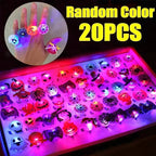 Halloween Luminous Rings Creative Cute Pumpkin Ghost Eye Ghost Pirate Spider Web Children Toys Halloween Flash Finger Rings