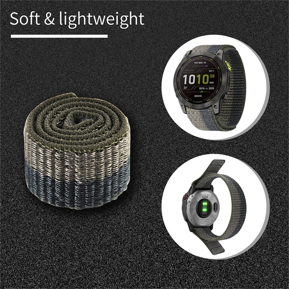 22mm 26mm QuickFit Nylon Loop Strap For Garmin Tactix 7 AMOLED Delta Bravo Band For Garmin Fenix 7X 6 PRO 5 3 Braided Watchbands