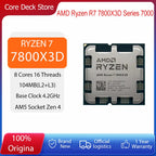 AMD Ryzen processor 7 7800X3D 8 cores 16 thorns R7 7800X3D CPU 4,2 GHz 5 nm 96 Mo 120 zenw DDR5 MHz MHz supply am5cpu game without fan