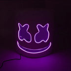 Fashion Luminous LED Mask DJ Costumes Accessories Glow Supplies Neon Light Marshmallow  Mask For Music Festival Nightclub Dance