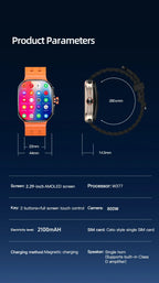 M99 Mini New Package 2.29inch Amoled Smartwatch 5G LTE Android Smart Watch With Rotary Camera GPS WIFI Sim Card Slot 2100Mah