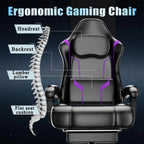 Gaming Chair, Video Game Chair with Pocket Spring Cushion and Footrest, Height Adjustable Computer Chair with Swivel Seat and H