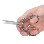 Portable Stainless Steel Retro Scissors Gourd Shape 4.3 Inch Embroidery Scissors Sewing Scissors Needlework Art
