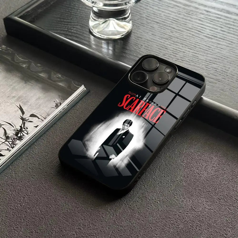 Scarface 1983 Phone Case For IPhone 17 16 14 Pro 15 13 12 Max 11 XR XS 6 Air 7 8 6s X Luxury Glass Cove