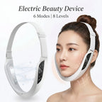 Electric V Face Lifting Beauty Device 6 Modes 8 Levels Facial Firming Massager Double Chin Removal Skin Care Tool