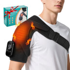Electric Heating Shoulder Knee Massager with 3 Levels Vibration Muscle Relax Belt for Arm Enlarge Size for Shoulder