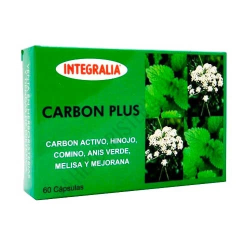 Integralia carbon plus 60 capsules |   Activated charcoal for digestion, gases and swelling |   Natural detox supplement