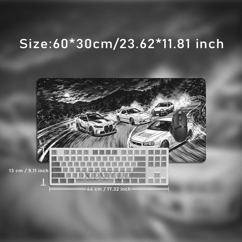 Black And White Drift Cars Mouse Pad Gamer XL HD Home Large New Mousepad XXL keyboard pad Carpet Gaming laptop Desktop Mouse Pad