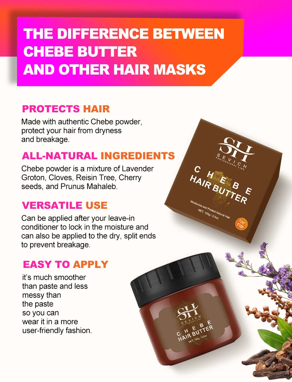 Africa Crazy Chebe Hair Butter Traction Alopecia Anti-break Hair Growth Products Moisturize Repair Dry Hair Mask Beauty Health