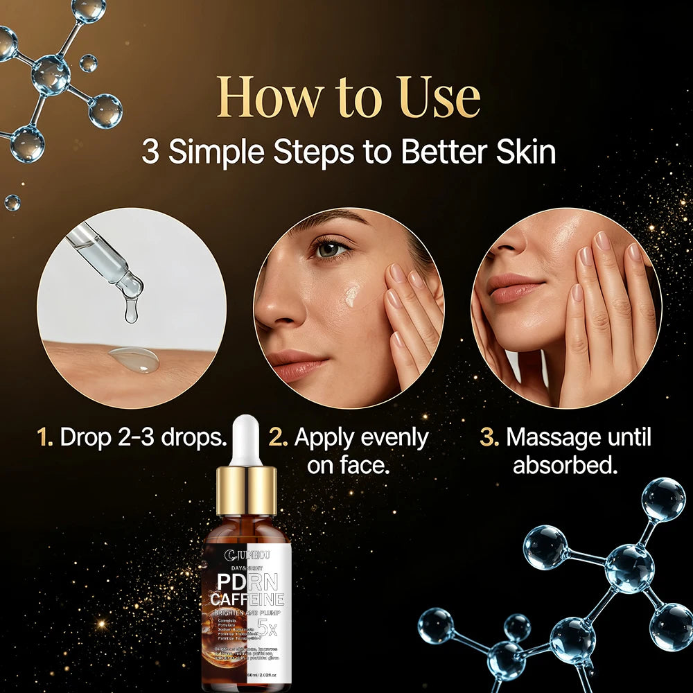 JUINHOU PDRN Caffeine Facial Serum Brightening Soothing Reduce Puffiness Makes Skin Look Plump And Vibrant Suitable For Everyone