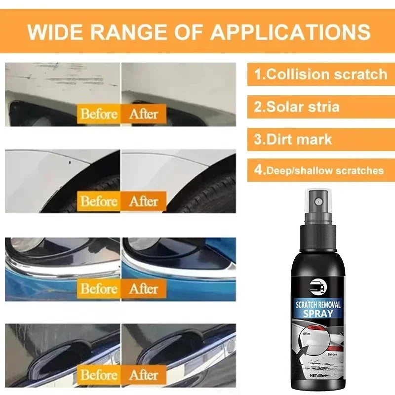 Car Scratch Remover Spray Paint Surface Cleaner Easy to Use 30ml