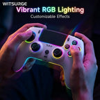 WITSURGE Hall Effect PS5 Controller,Wireless Anti-Drift Gamepad,Dual Hall Joysticks&Triggers,Macro Back Buttons,1500mAh, RGB