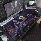 Black Gaming Mousepad XXL Rubber Non-slip Office Deskmat Anime Girl Playmat C-Cyberpunks Style Lock Edge PC Keyboard Accessories