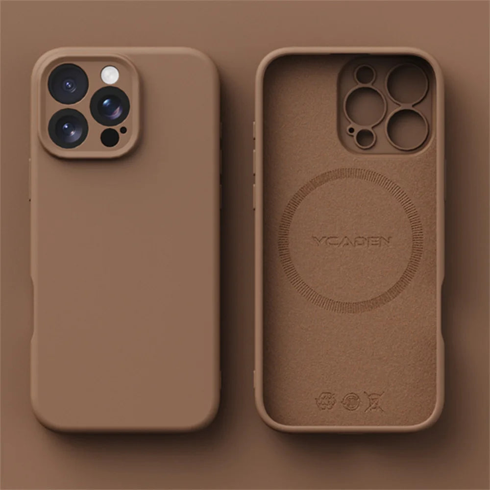 Luxury Liquid Silicone For Magsafe Case For iPhone 18 17 Air 16 Plus 15 14 13 Pro Max 18Pro Wireless Charging Skin Smooth Cover