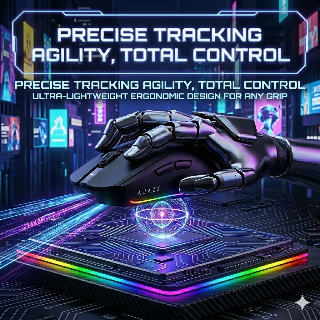 Ajazz AJ139 V2 MC Wireless Gaming Mouse Magnetic Charging Base with Anti Slip Adhesive PAW3311 Sensor Tir Mode Office Mouse