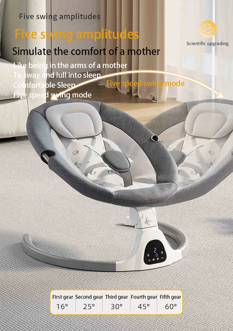 Baby Electric Rocking Chair Cradles Coax Baby  Luxury Electric Swing Shaker Recliner Comfort Chair  0-3 Years Old Baby Bed