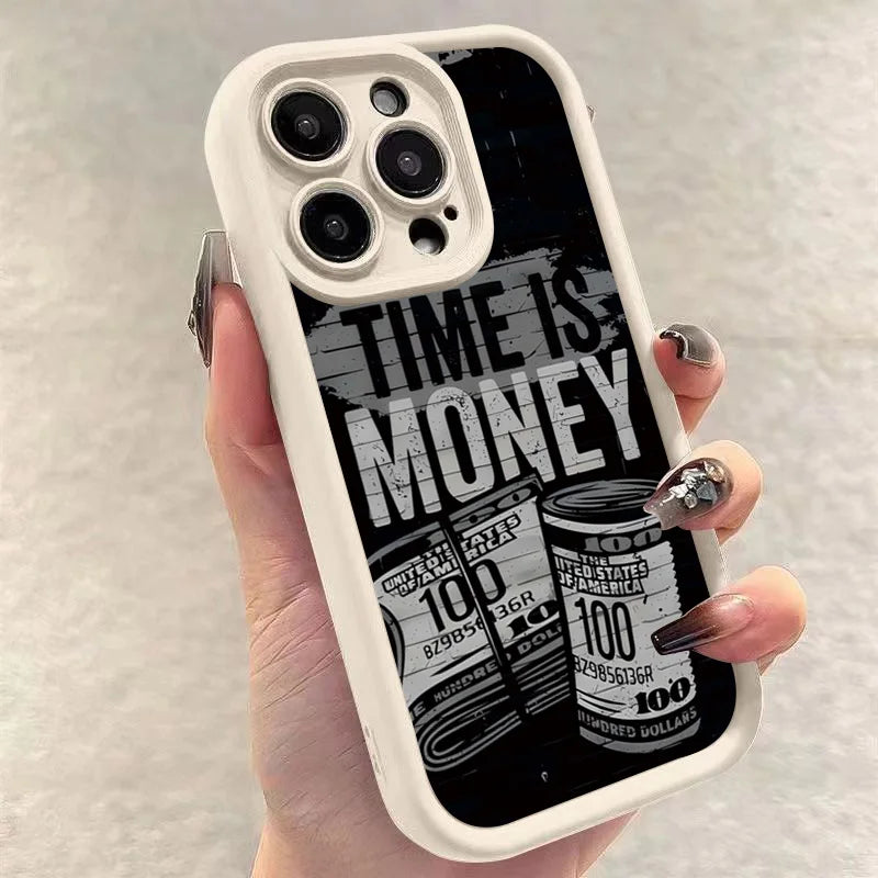"Time is Money" Print iPhone Case – Soft Cover