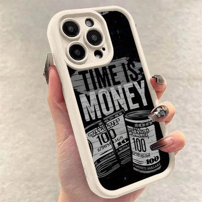 "Time is Money" Print iPhone Case – Soft Cover